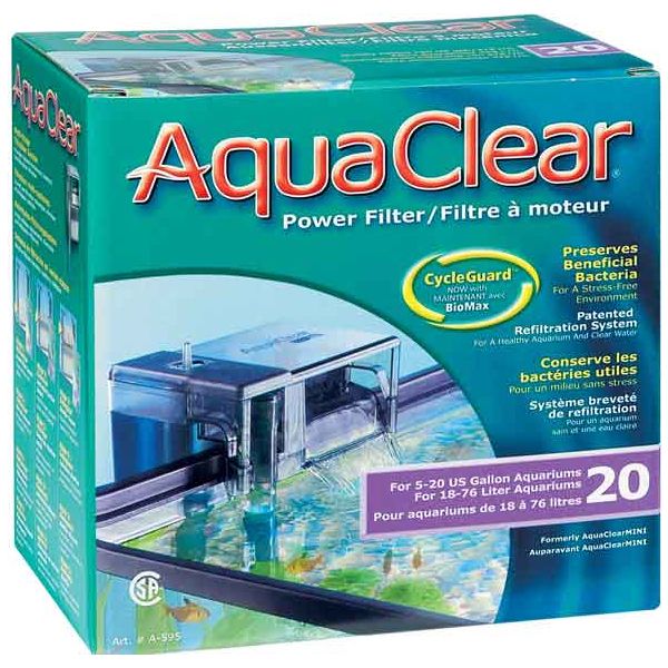 AQUA CLEAR Power Filter 20 For Aquariums 5 20 gallons