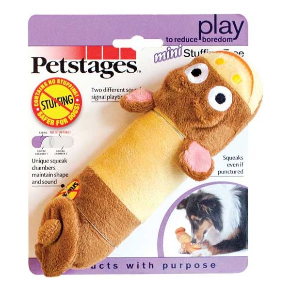 Petstages Just for Fun No Stuffing Plush Lil Squeak Small Dogs Monkey