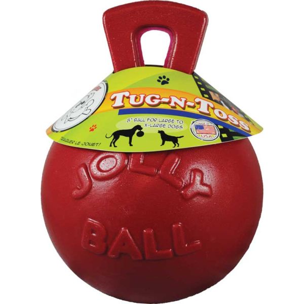 Jolly Ball Tug N Toss Red 10in for Extra Large Dogs 90 lbs