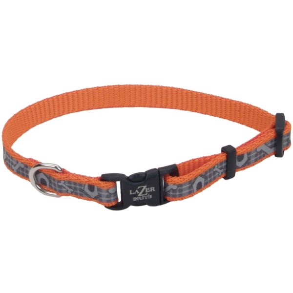 Lazer Brite Reflective Adjustable Dog Collar Orange Dog Houses