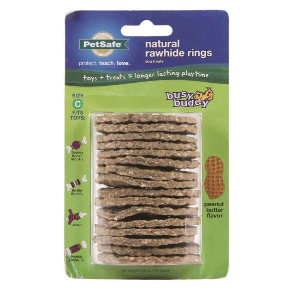 Busy Buddy Toy Treat Ring Refills 16pk Large Peanut Butter