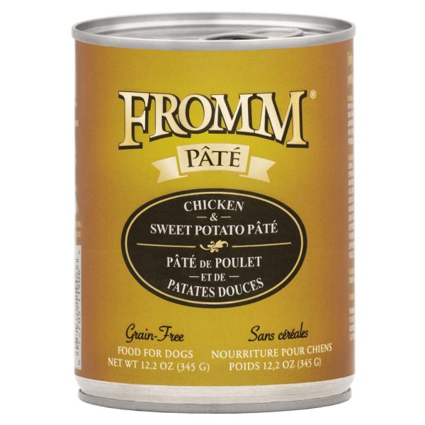FROMM Pate Grain Free Chicken Sweet Potato for Dogs 12.2oz can