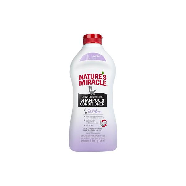 NATURE S MIRACLE Skunk Odor Shampoo Conditioner 32oz Lavender Scent