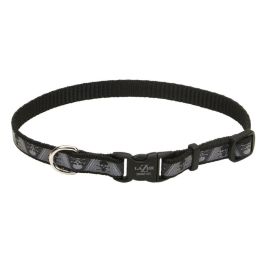 LaZer Brite Reflective Adjustable Dog Collar Black Skulls 3 8 8 12 Inch Neck