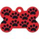 Quick-Tag Large Bone - Red with Black Paws