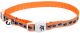 Reflective Adjustable Breakaway Cat Collar Orange Paws - 3/8