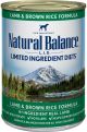 Natural Balance Dog Can LID Lamb  13.2oz