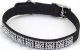 Flat Nylon Collar with Jewels Black - 3/8in Width x 12