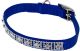 Flat Nylon Collar with Jewels Blue - 3/8in Width x 12