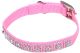 Flat Nylon Collar with Jewels Pink - 3/8in Width x 10