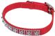 Flat Nylon Collar with Jewels Red - 3/8in Width x 10