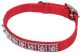 Flat Nylon Collar with Jewels Red - 3/8in Width x 12