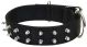 Macho Dog Double-Ply Nylon Spiked Collar with Roller Buckle - Black