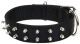Macho Dog Double-Ply Nylon Spiked Collar with Roller Buckle Black 22in
