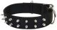 Macho Dog Double-Ply Nylon Spiked Collar with Roller Buckle Black 24in