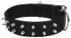 Macho Dog Double-Ply Nylon Spiked Collar with Roller Buckle Black 26in