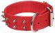 Macho Dog Double-Ply Nylon Spiked Collar with Roller Buckle - Red