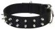 Macho Dog Double-Ply Nylon Spiked Collar with Roller Buckle Black 28in