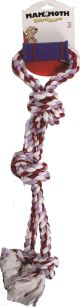 Flossy Chews Rope Twin Tug with Rubber Handle Large 24in Multicolored