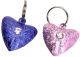 Frosted Designer Cat Bell Heart Pink & Purple 2pk