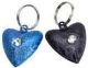 Frosted Designer Cat Bell Heart Blue & Grey 2pk