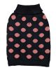 FASHION PET Contrast Dot Sweater Pink Extra Small
