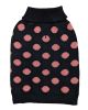 FASHION PET Contrast Dot Sweater Pink Medium