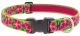 LUPINE Petunias Adjustable Dog Collar 1in wide x  16-28in