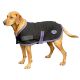 Fleece Dog Coat Black with Purple Trim