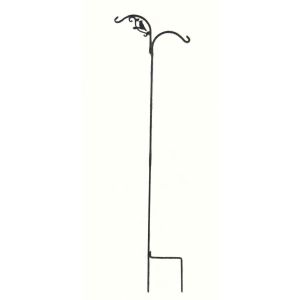 Steel Crane Double Shepherds Hook with Hummingbird Silhouette 90in GVKD-H