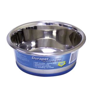 Durapet Premium Rubber-Bonded Stainless Steel Bowl .75 pint