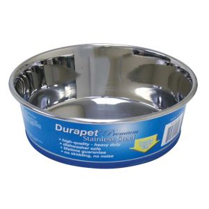 Durapet Premium Rubber-Bonded Stainless Steel Bowl 2 quart