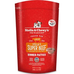 STELLA & CHEWY'S Dog Raw Frozen Stella's Super Beef 1.5oz Patties 3lb